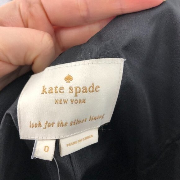 NWT Kate Spade black Zip Up fit & flare dress  size 0 - Picture 7 of 16